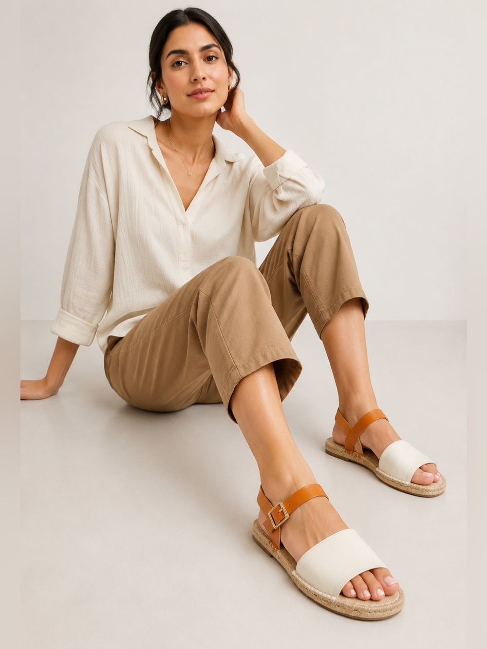 J. Crew ankle-strap espadrilles in leather Made in Spain. Size 8